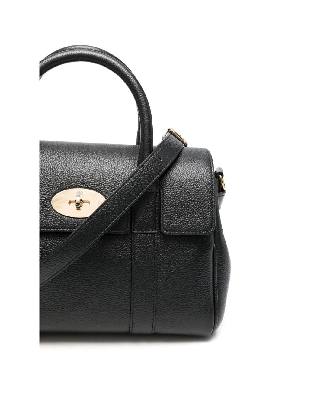 Mulberry Black Small Bayswater Grained-Leather Tote Bag