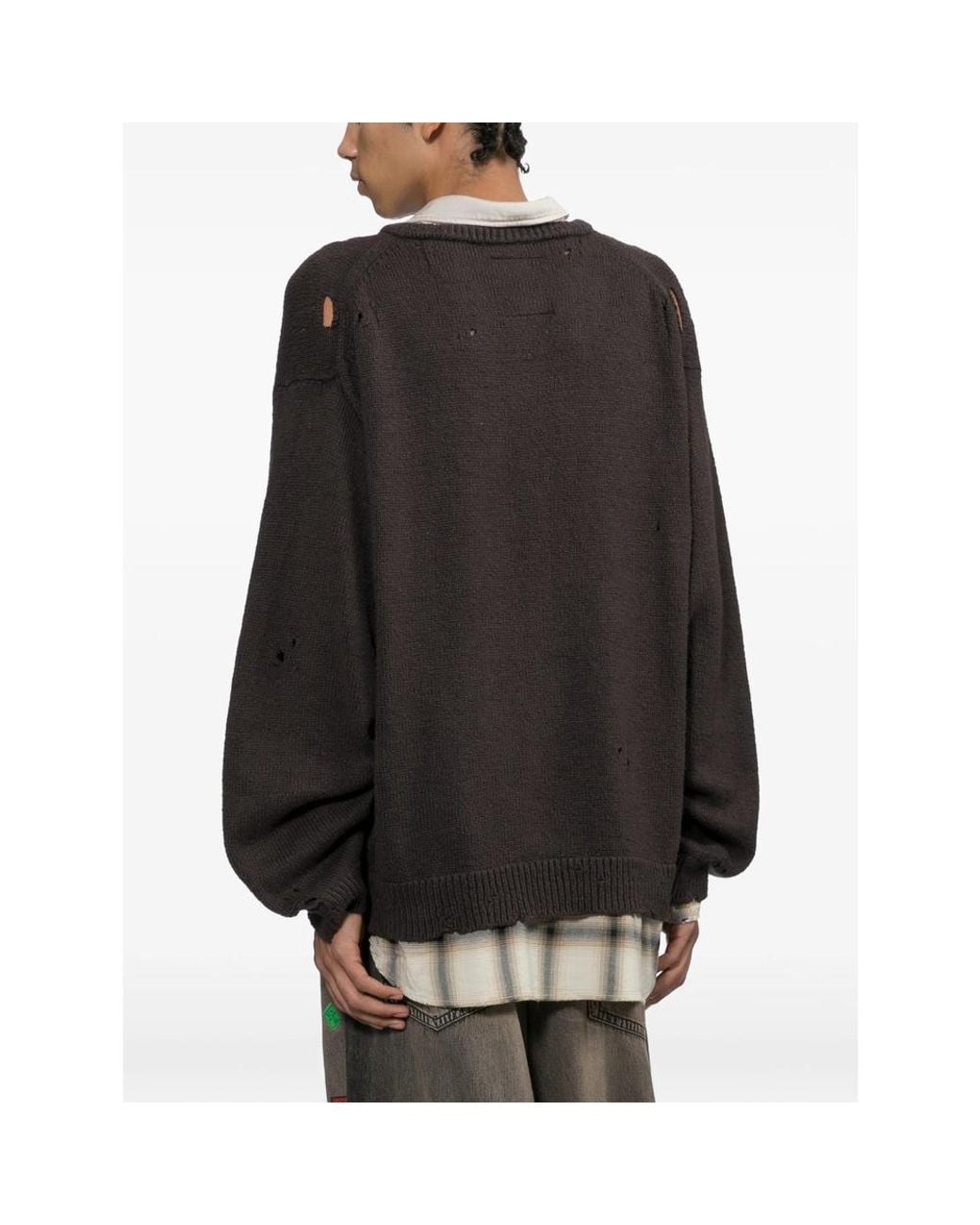 Maison Mihara Yasuhiro Black Triple Layered Collar Sweater for men