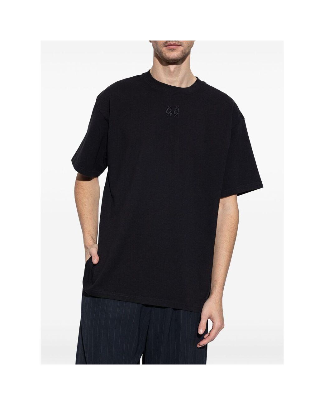 44 Label Group Black Cotton T Shirts for men
