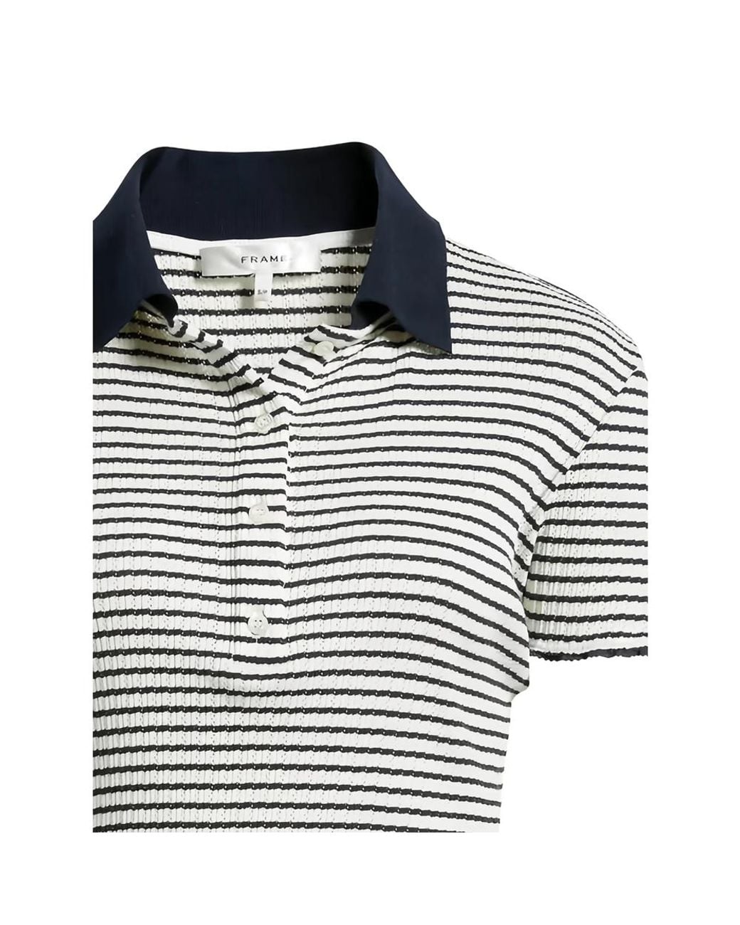 FRAME Black Knit Polo Top