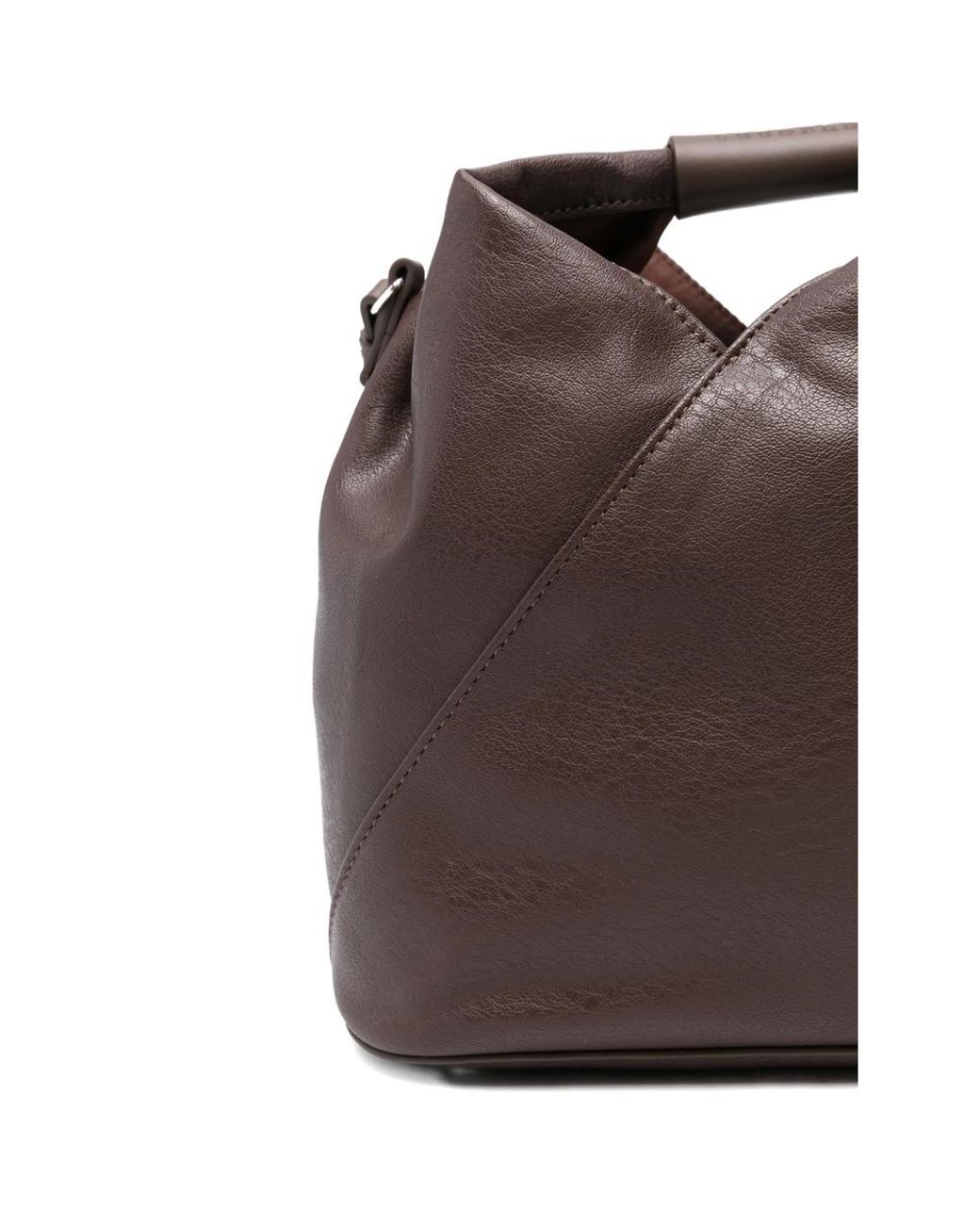 MM6 by Maison Margiela Brown Diagonal-Seam Shoulder Bag