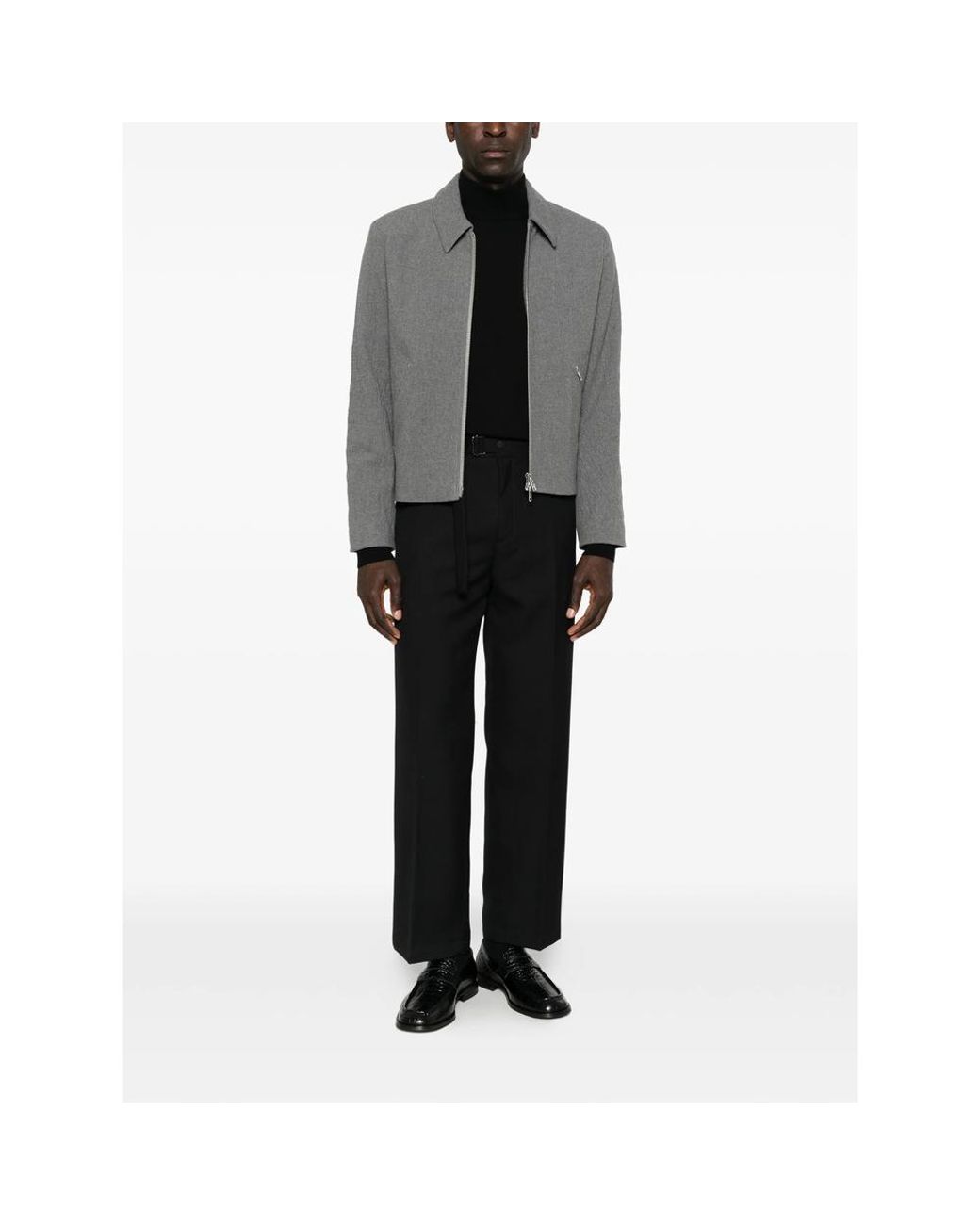 Costumein Black John Belted Straight-Leg Trousers for men