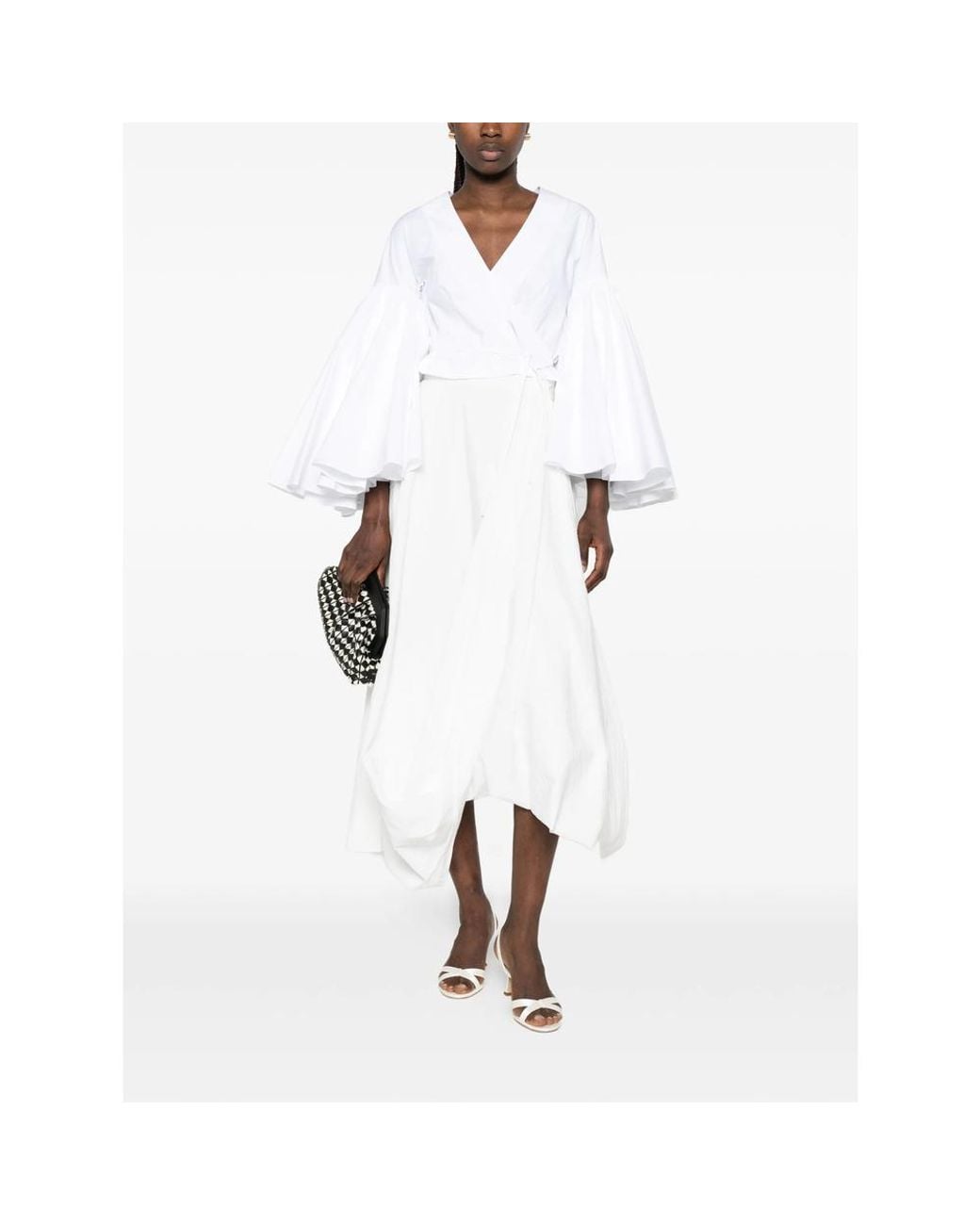 Jacquemus White Wrap Top Cotton