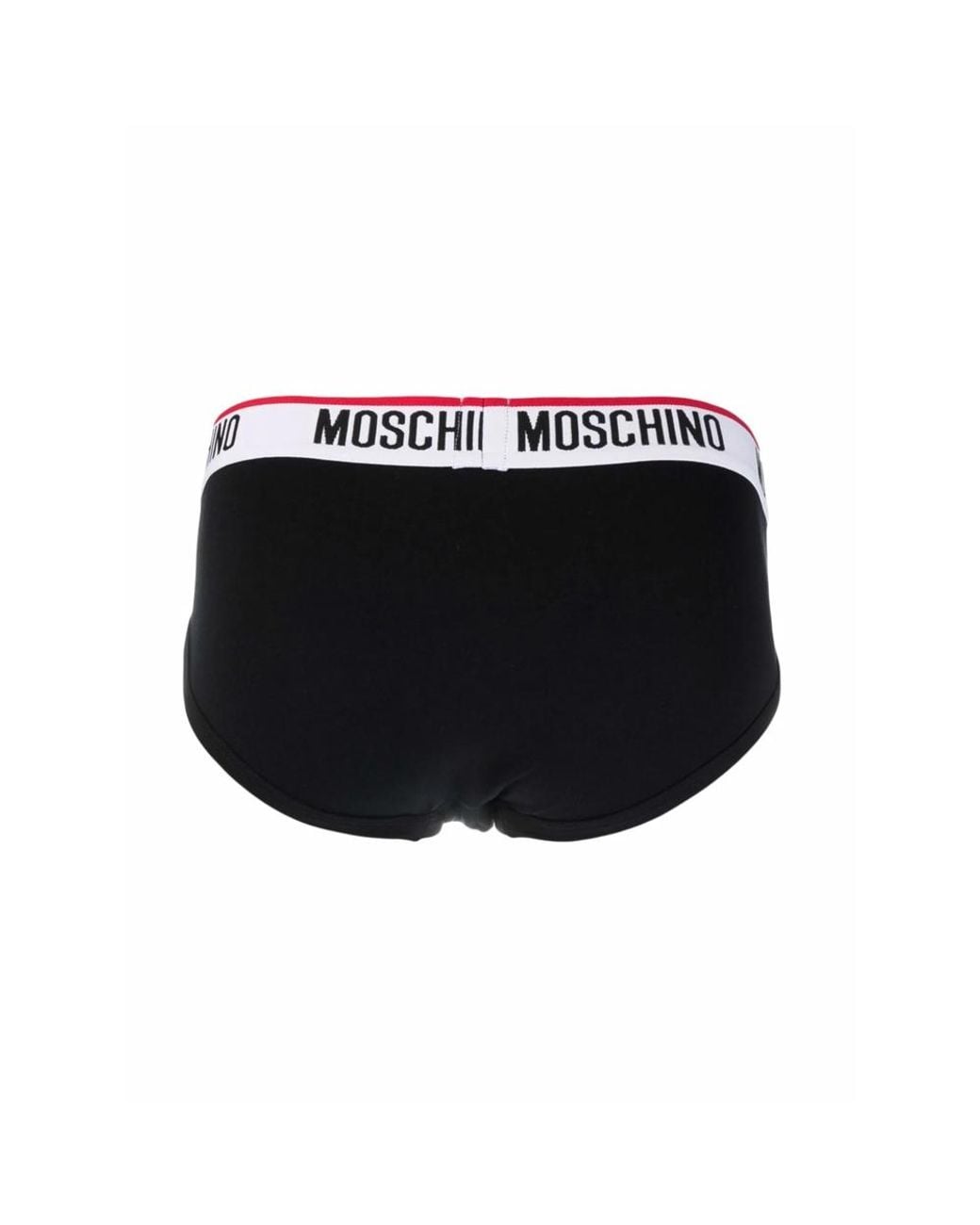 Moschino Black Logo-Waistband Three-Pack Briefs for men