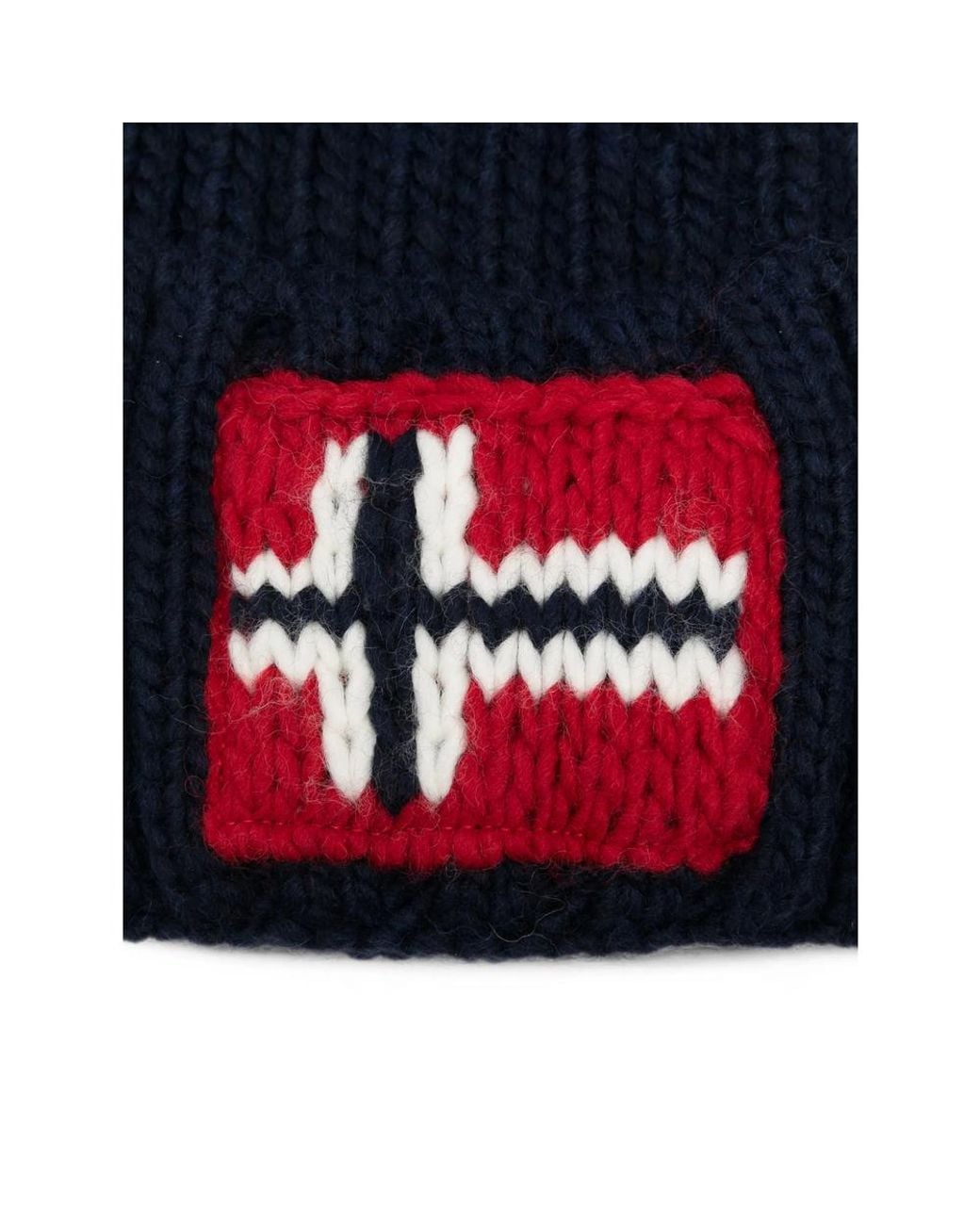 Napapijri Blue Semiury 5 Pom-Pom Beanie Hat for men