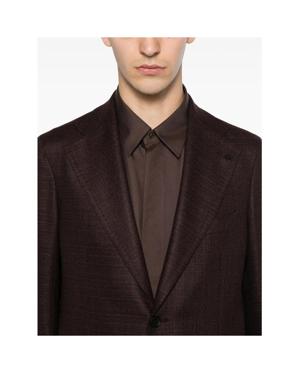 Tagliatore Brown Jacket Virgin Wool for men