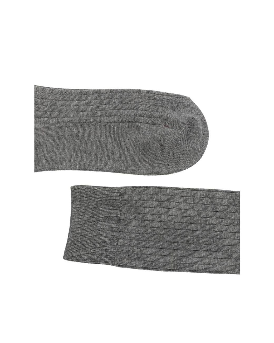 ANT45 Gray Urbana Long Ribbed-Knit Knee-High Socks