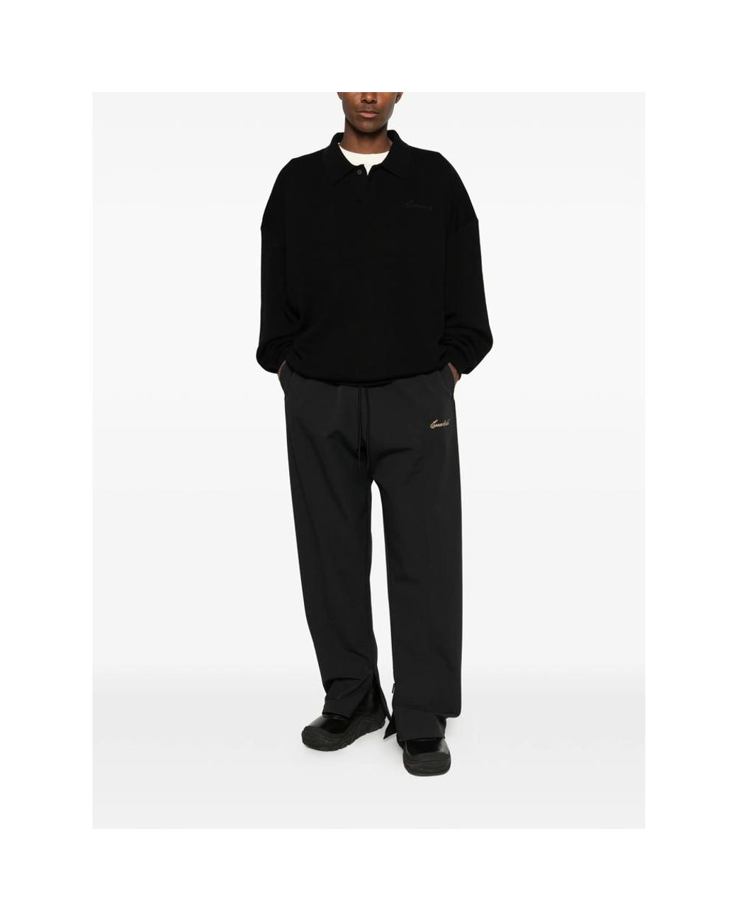 Fear Of God Black Signature 90S Logo-Embroidered Polo Shirt for men