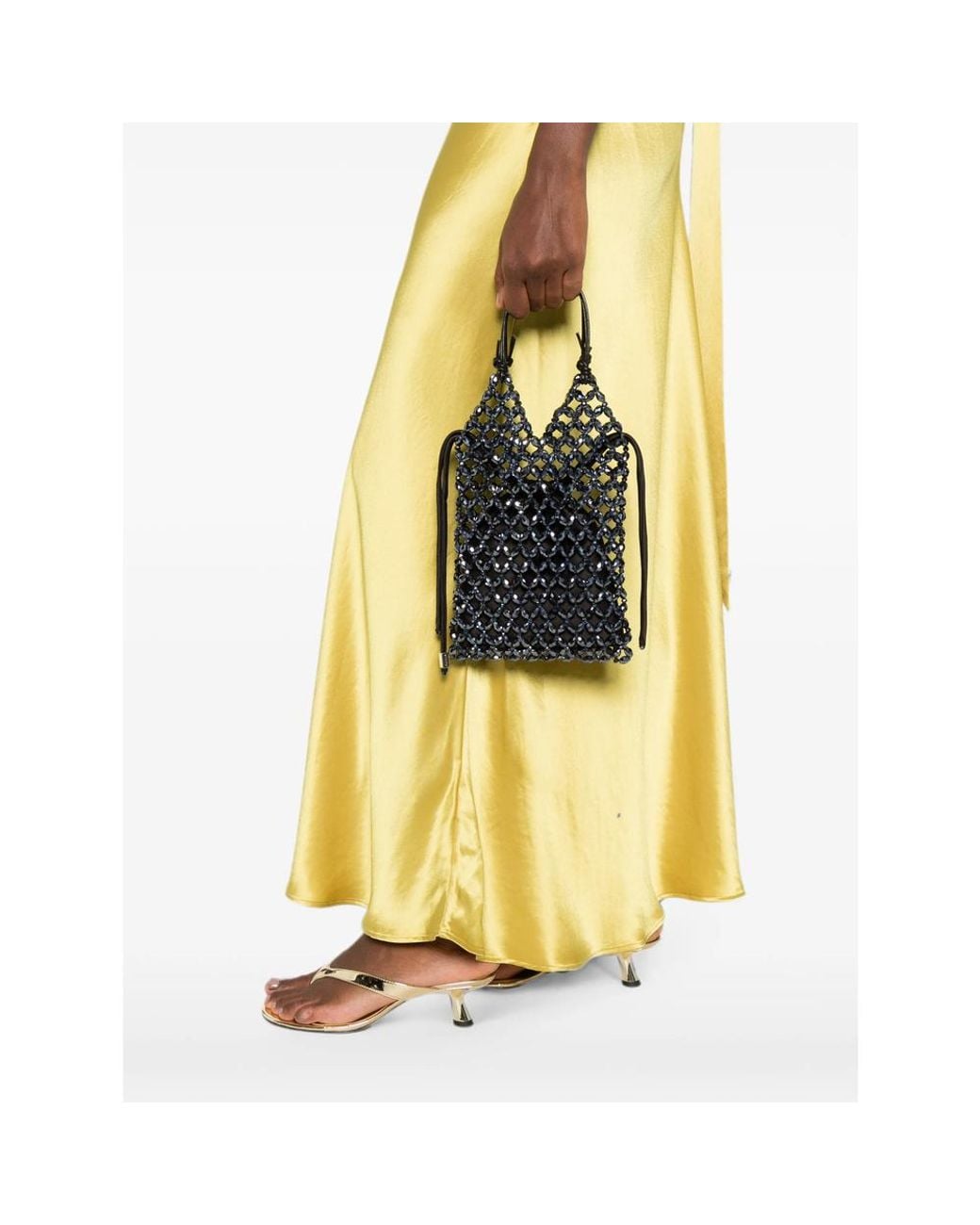 Staud Blue Karka Beaded Tote Bag