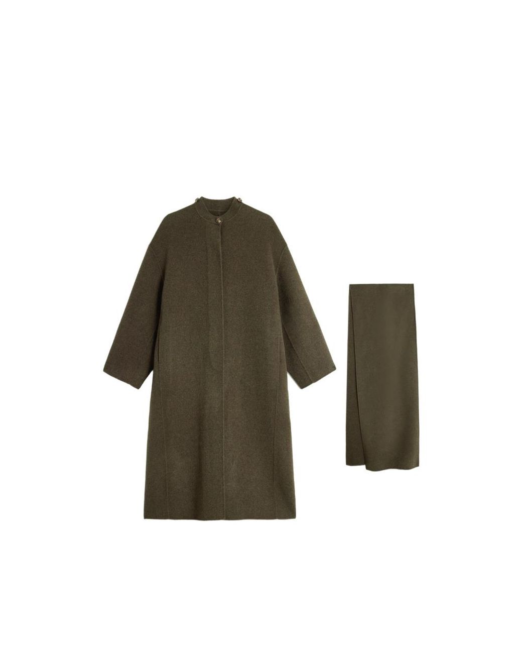 Soeur Green Finn Scarf-Detail Coat