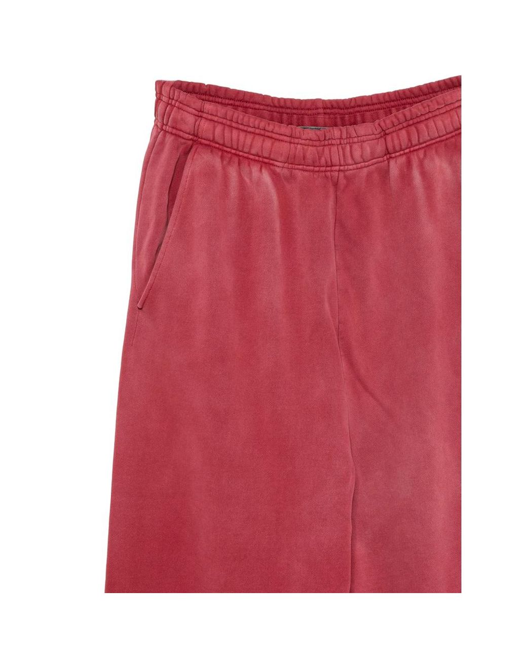 Entire studios Red Faded-Wash Raw-Cut Track Pants for men