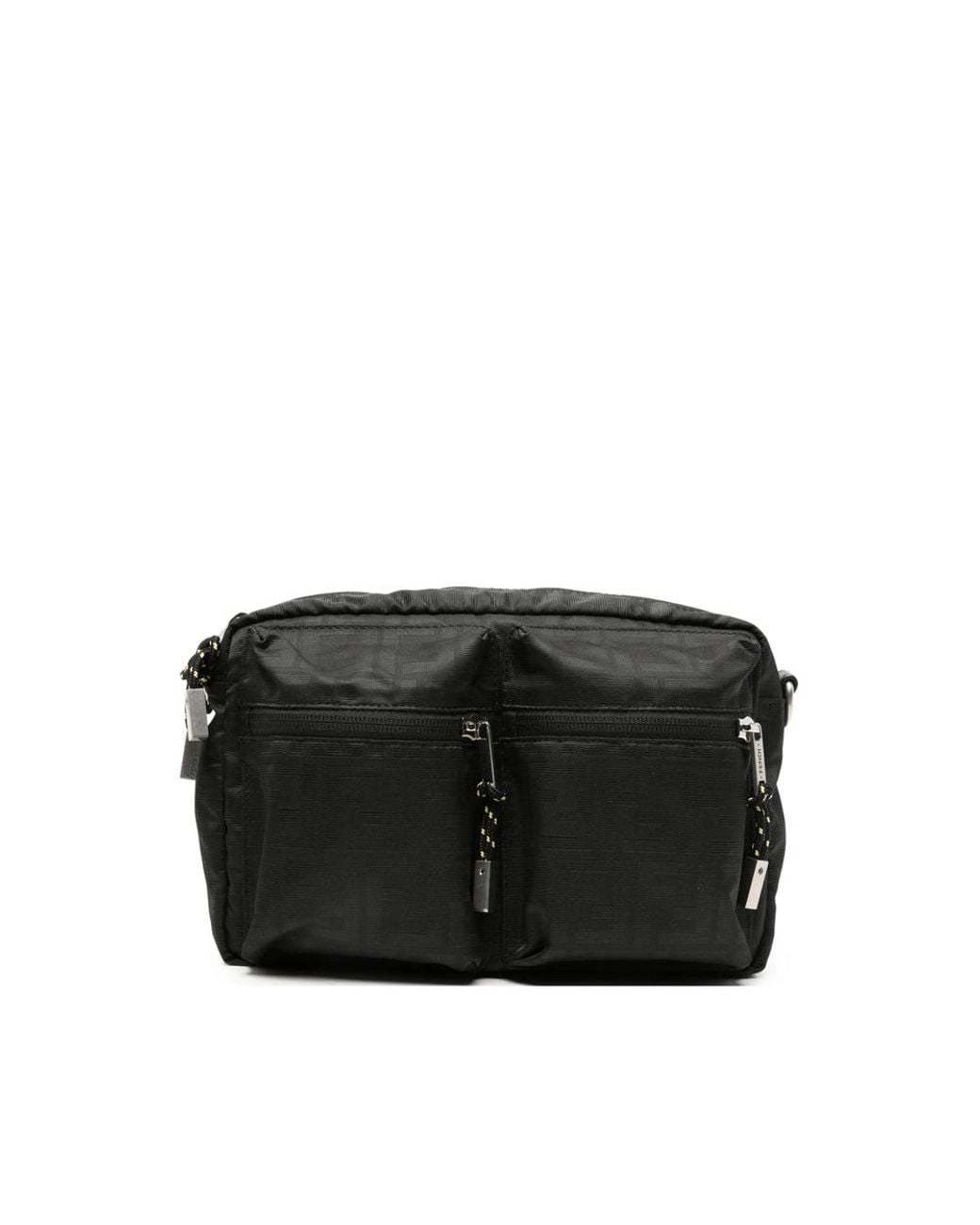 Fendi Black Camera Case Superlight Ff Zucca Fabric Bag for men