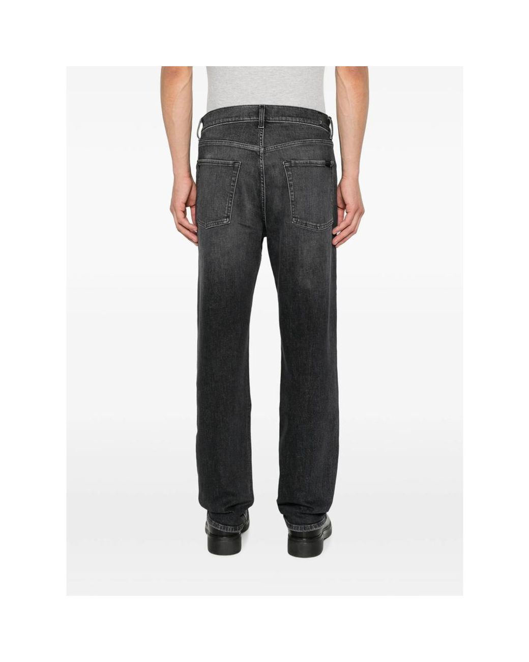 7 For All Mankind Gray Faded-Effect Jeans for men