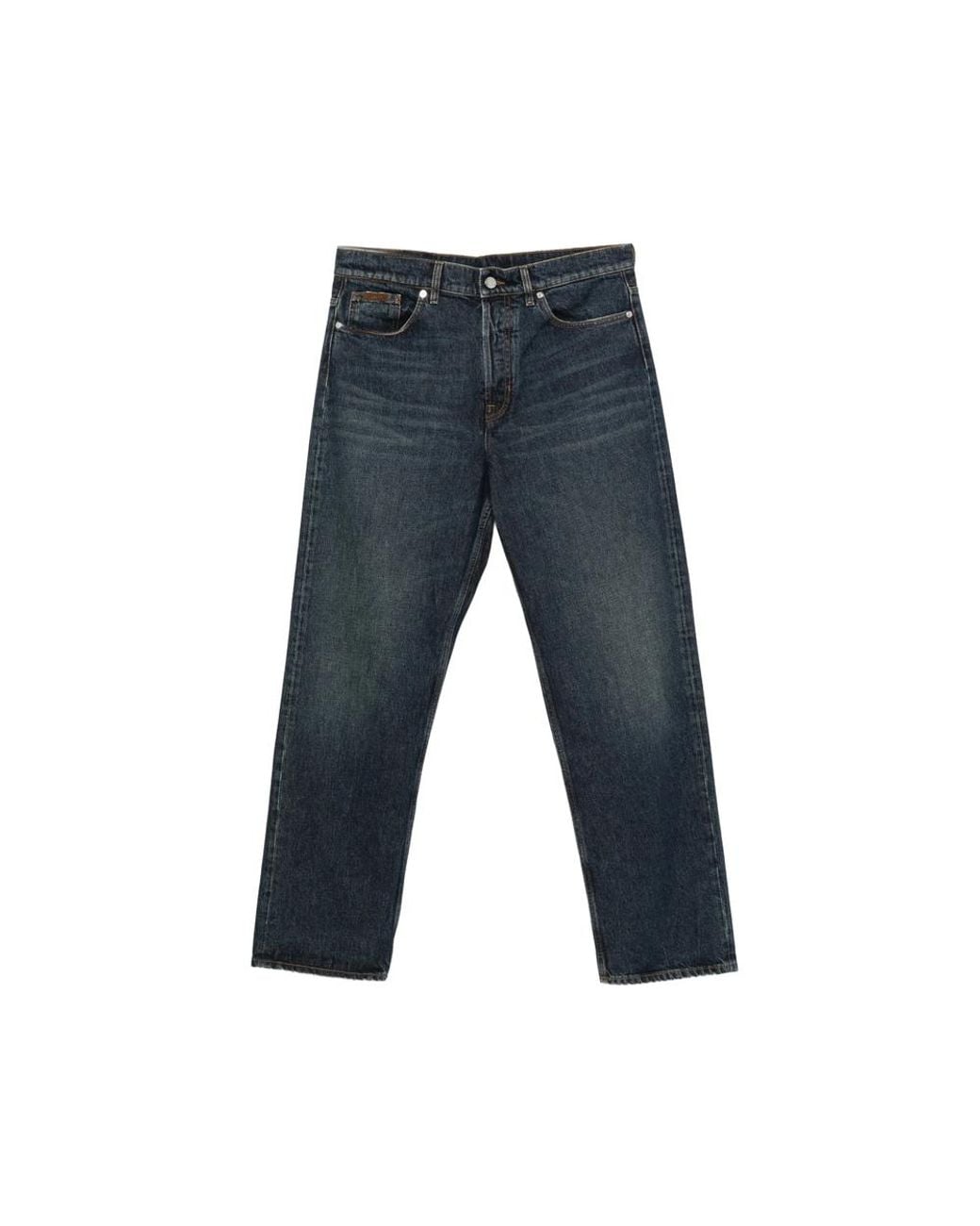 Moncler Blue Straight-Leg Denim Jeans for men