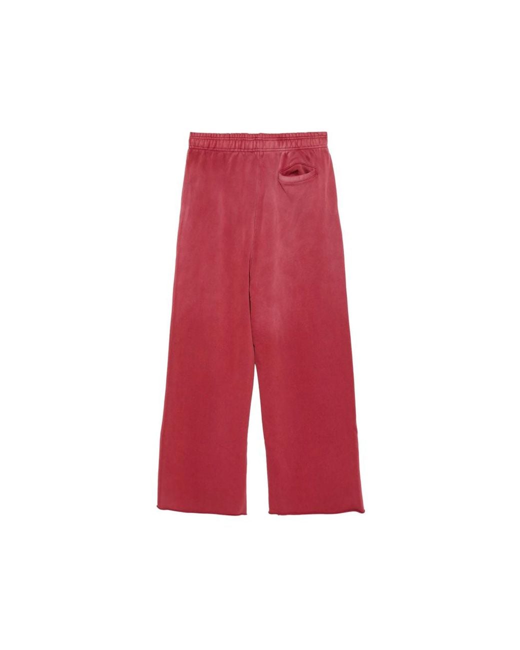 Entire studios Red Faded-Wash Raw-Cut Track Pants for men