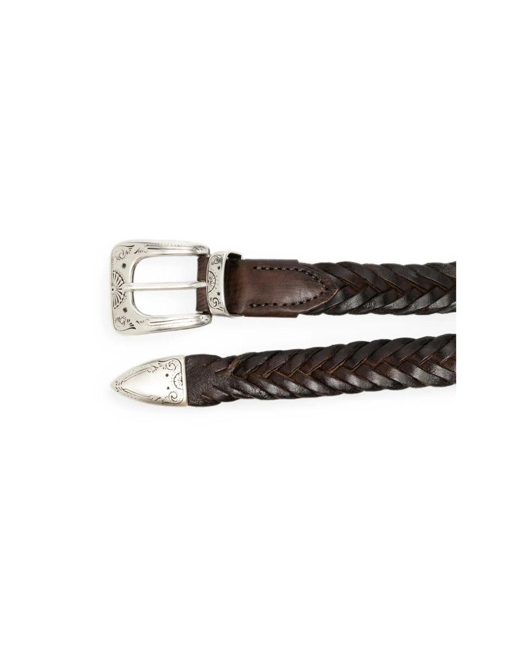 Eraldo Brown Braided Leather Belt for men