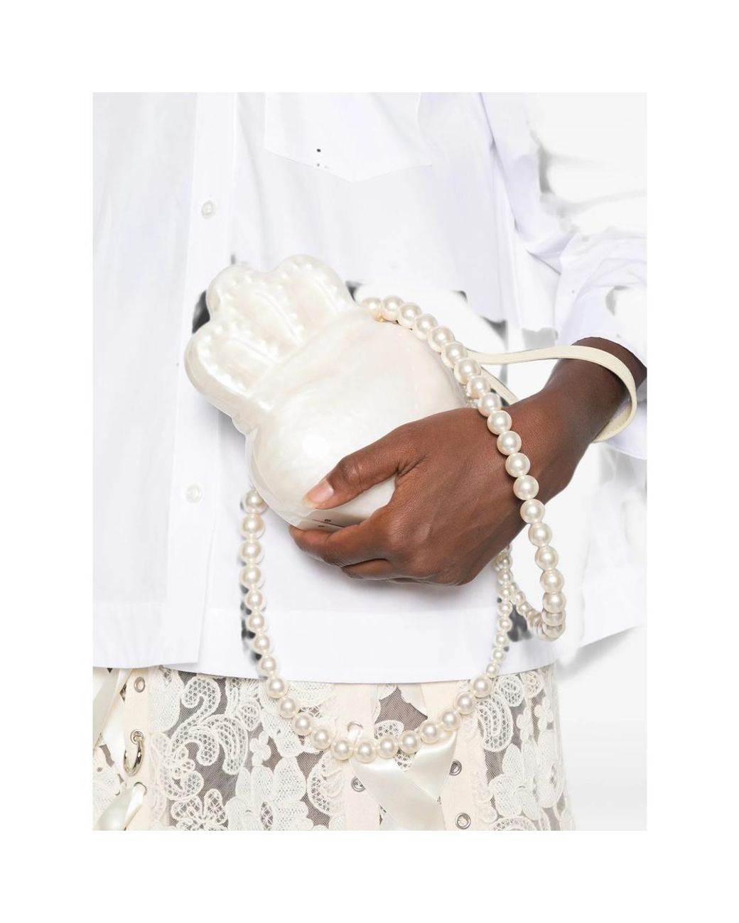 Simone Rocha Natural Claddagh Clutch Bag