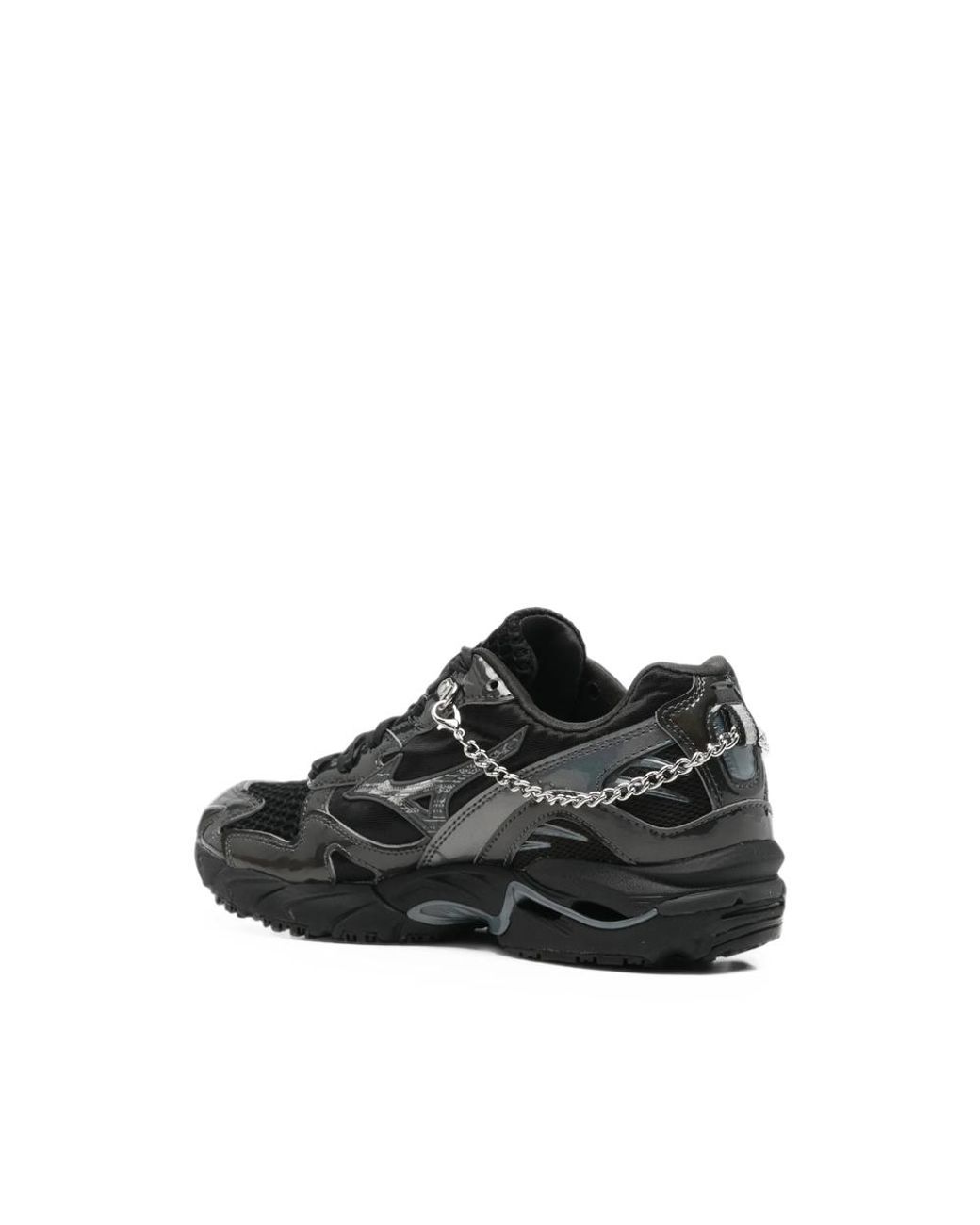 Mizuno Black Wave Rider 10 Chain-Embellished Mesh-Panel Sneakers for men