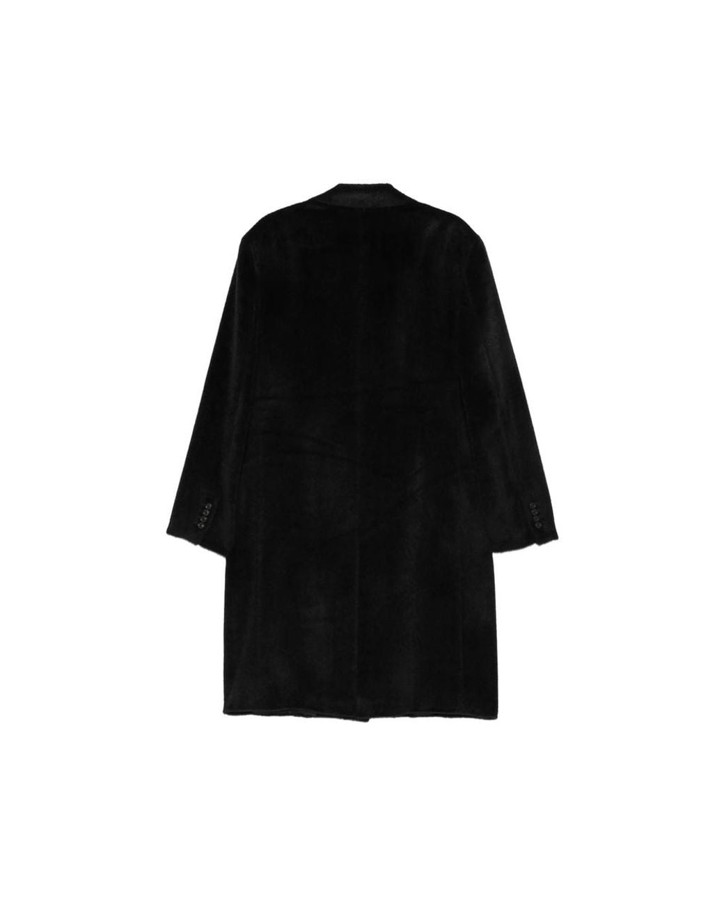 Canali Black Single-Breasted Notched-Lapels Coat for men