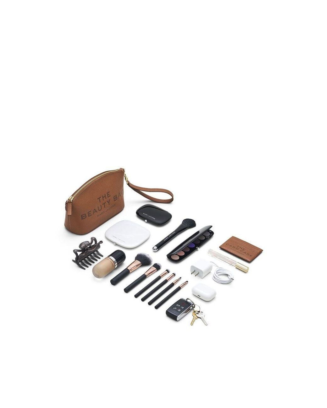Marc Jacobs Brown The Beauty Bag Logo-Print Make Up Bag