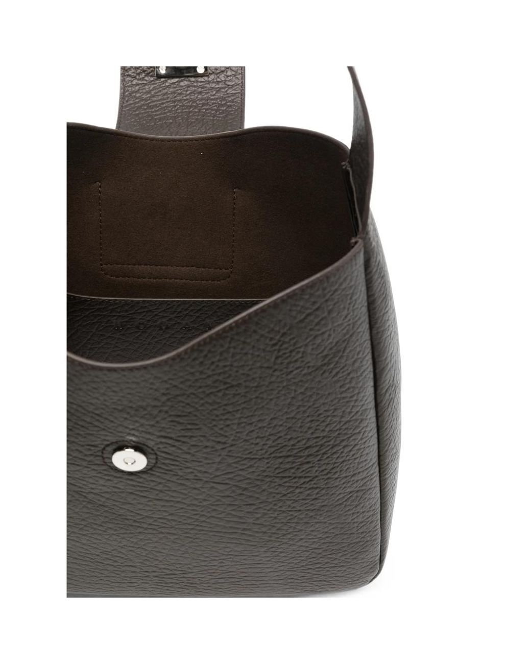 Hogan Black Grained-Leather Buckle-Detail Tote Bag