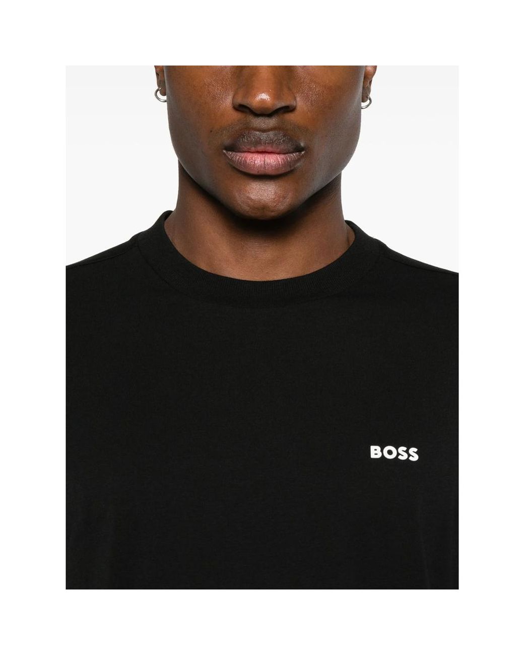 Boss Black Rubberised-Logo Long-Sleeve T-Shirt for men