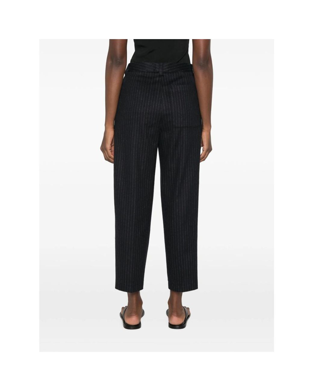 Barena Black Roxanne Pinstripe-Pattern Tailored Trousers