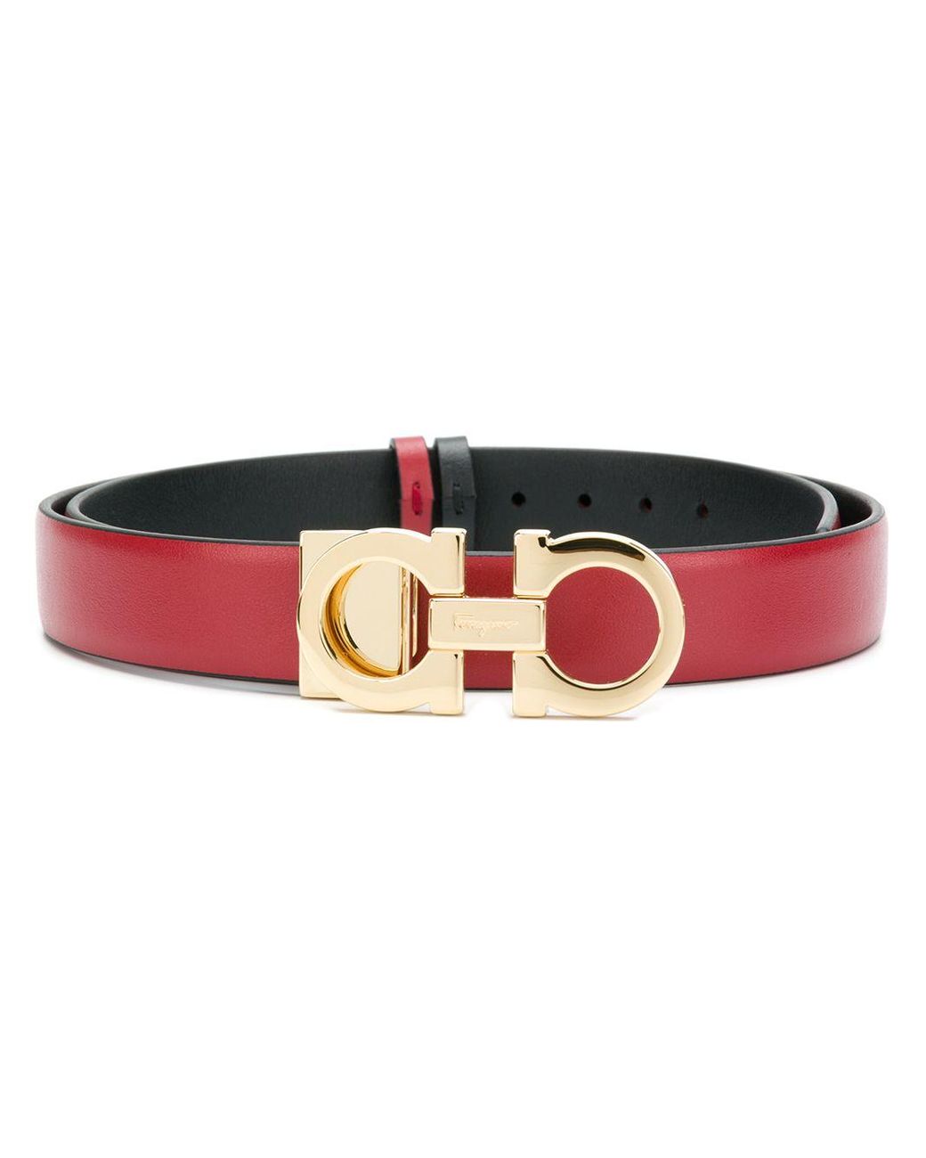 Ferragamo Leather Gancio Reversible Belt in Red - Save 22% - Lyst