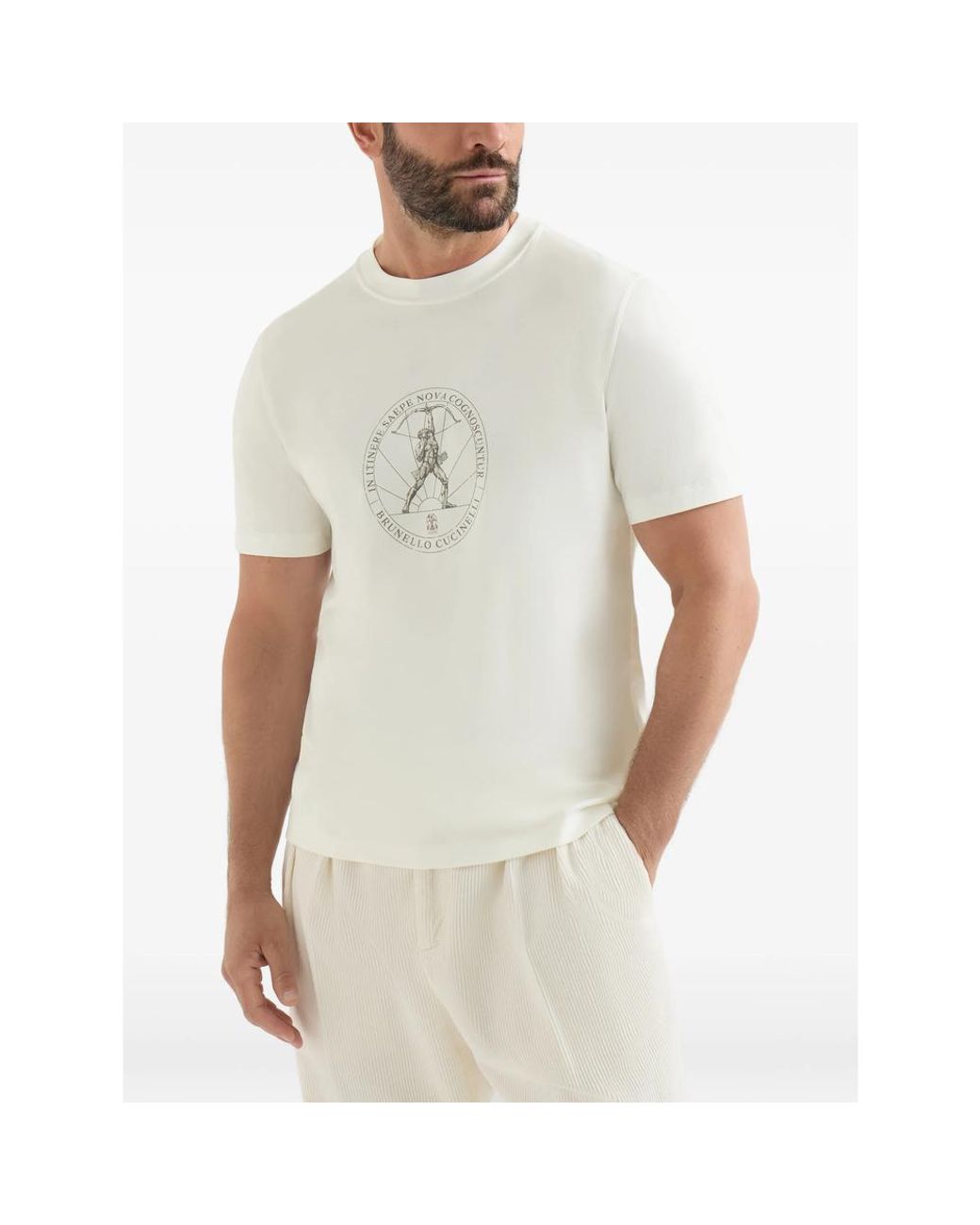 Brunello Cucinelli White Crew-Neck T-Shirt for men