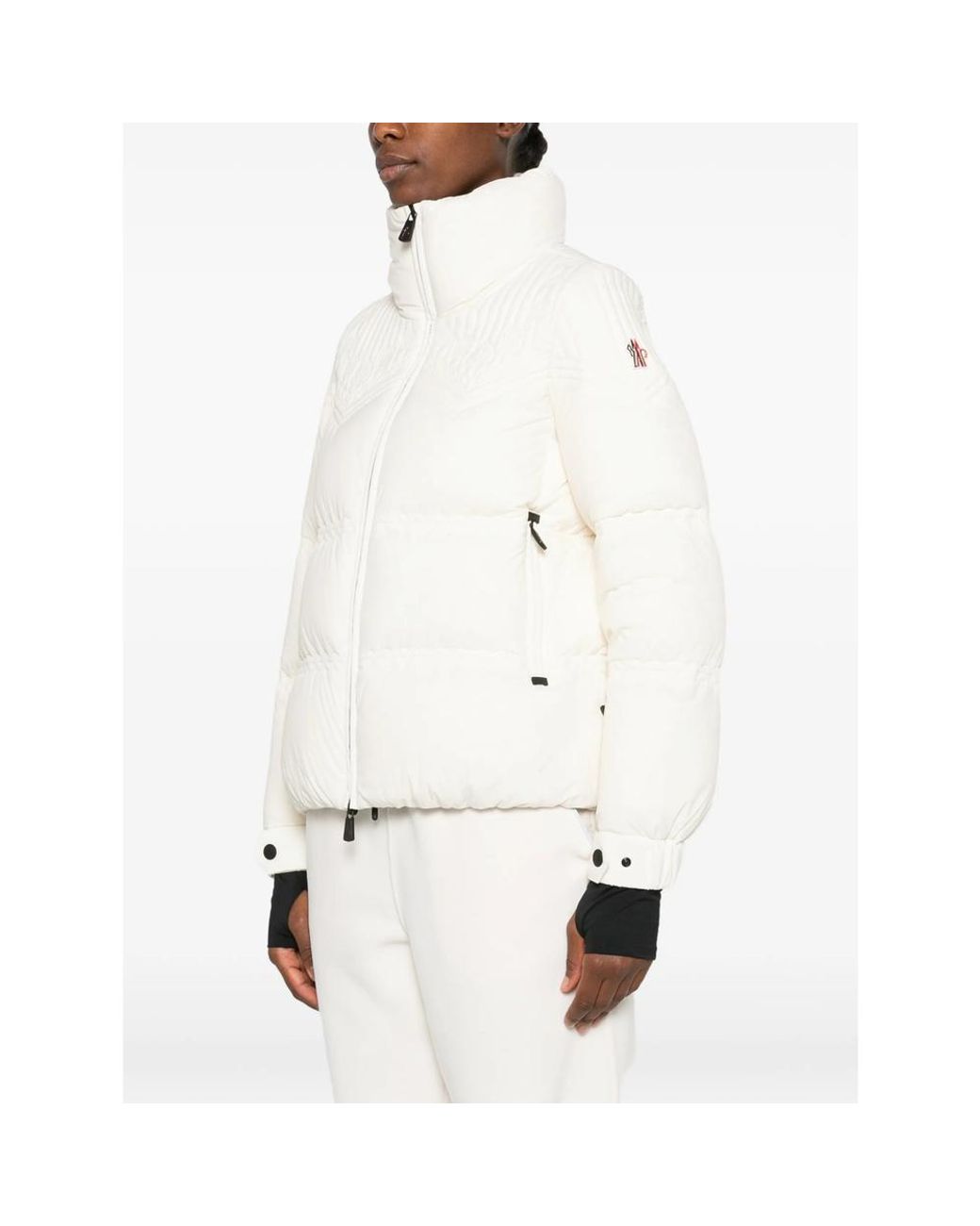 Moncler White Quilted High-Neck Jacket