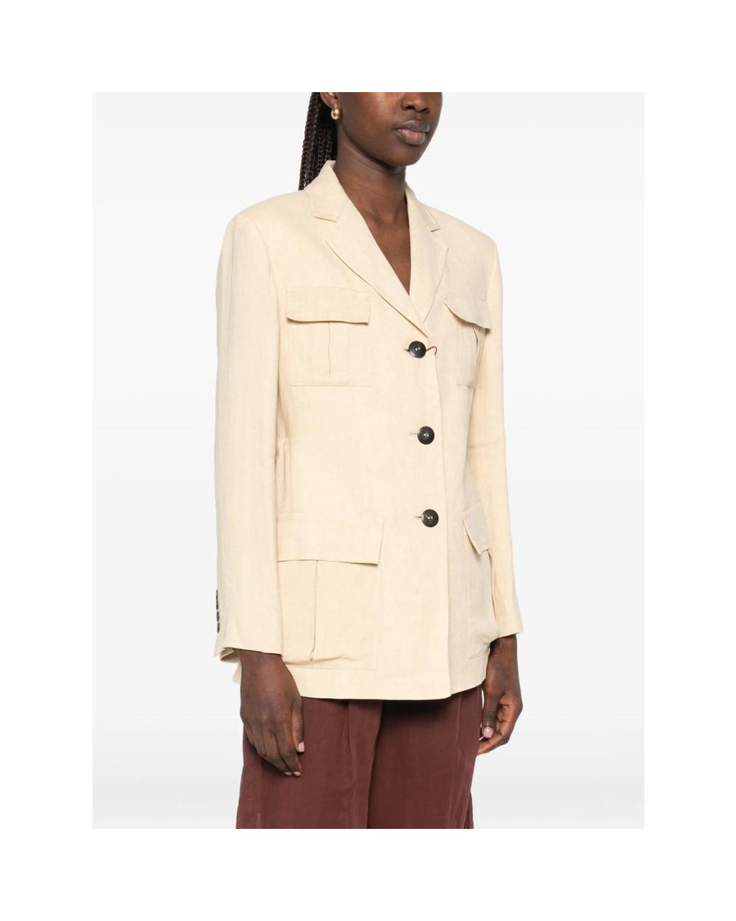 Max Mara Natural Buttoned Jacket