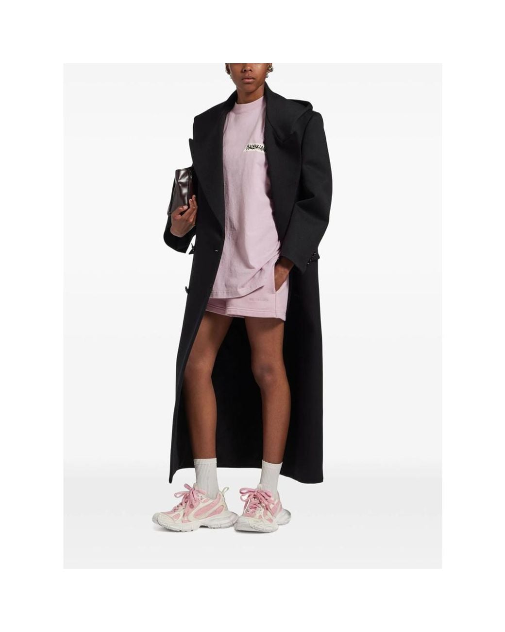 Balenciaga Purple Logo Crew Neck T-Shirt