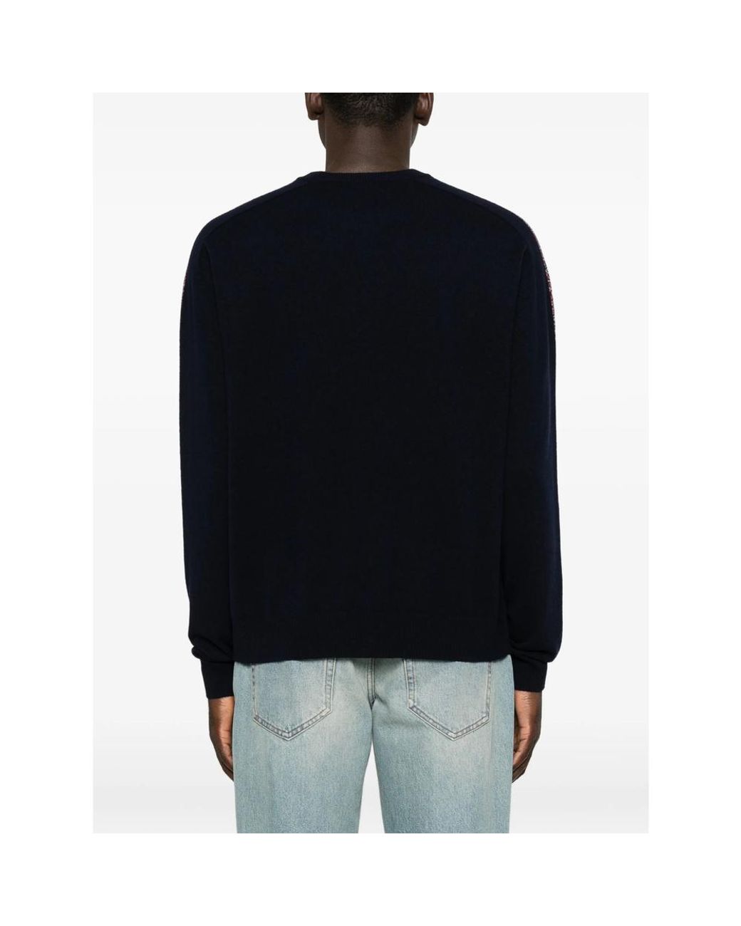 Iceberg Black Logo-Embroidered Side-Stripe Sweater for men
