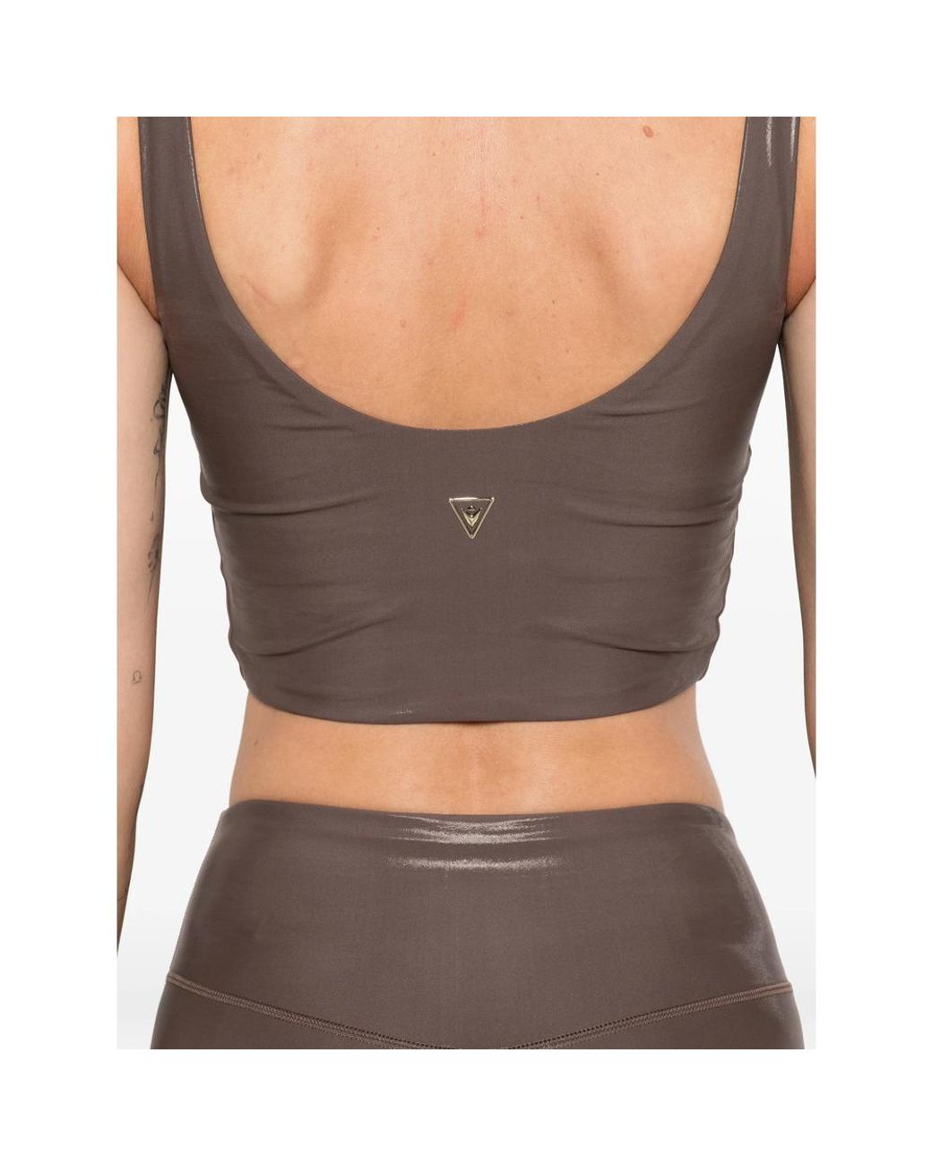 MACRON Brown Beba V-Neck Sports Bra