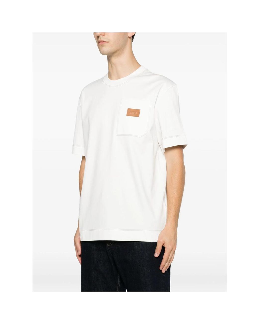 Fendi White T-Shirts & Vests for men