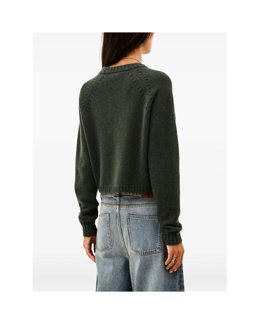 Ba&sh Green Zip-Detail Corvy Sweater