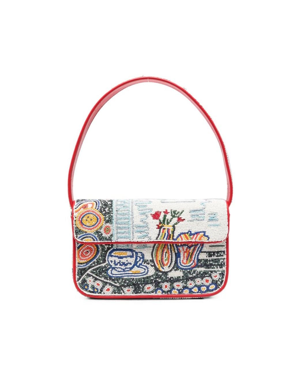 Staud Multicolor Tommy Bead-Embellished Shoulder Bag