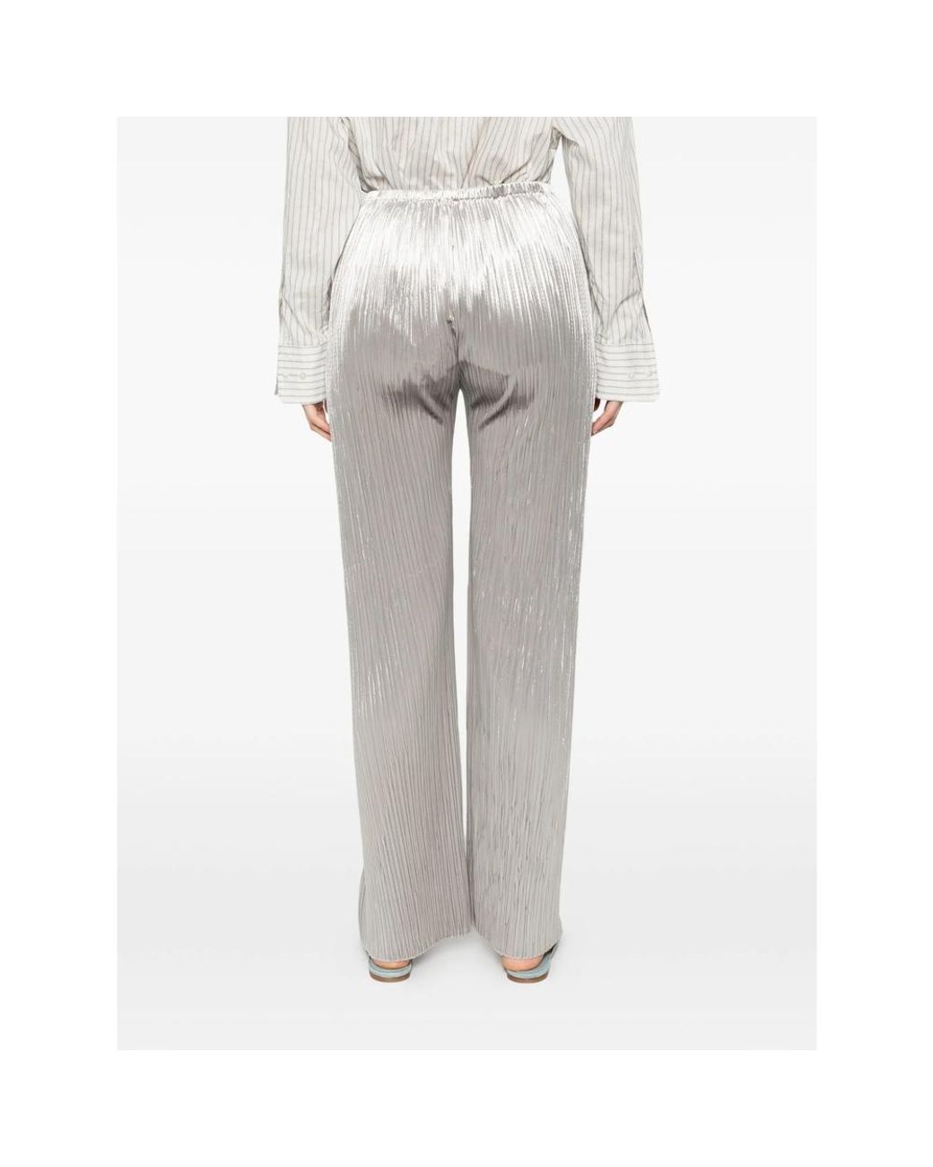 Forte_forte Gray Plissé-Effect Trousers