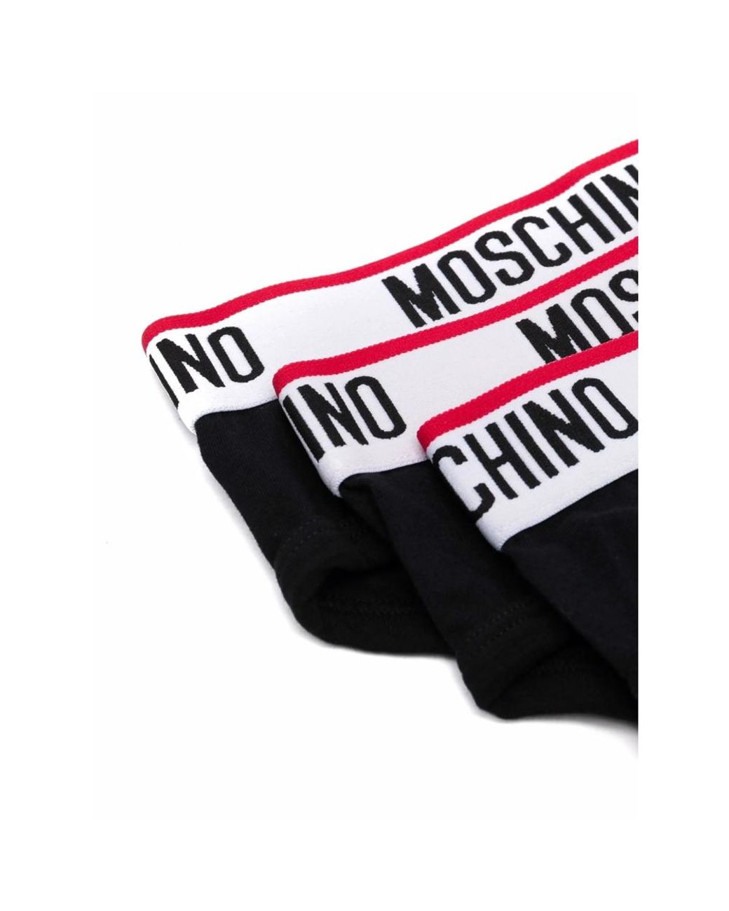 Moschino Black Logo-Waistband Three-Pack Briefs for men