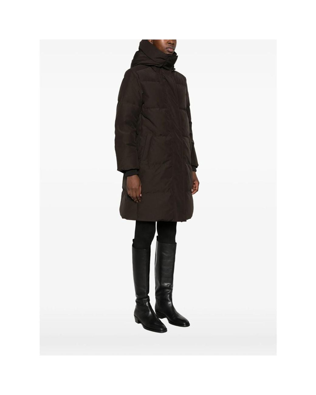 Canada Goose Black Louise Quilted Hooded Coat