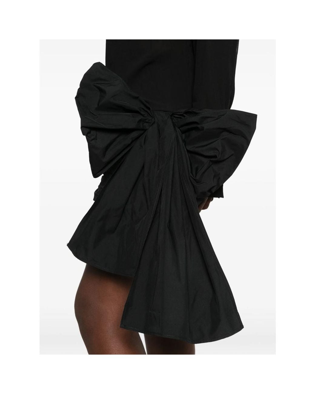 Entire studios Black Bow-Detail Ruched Mini Dress