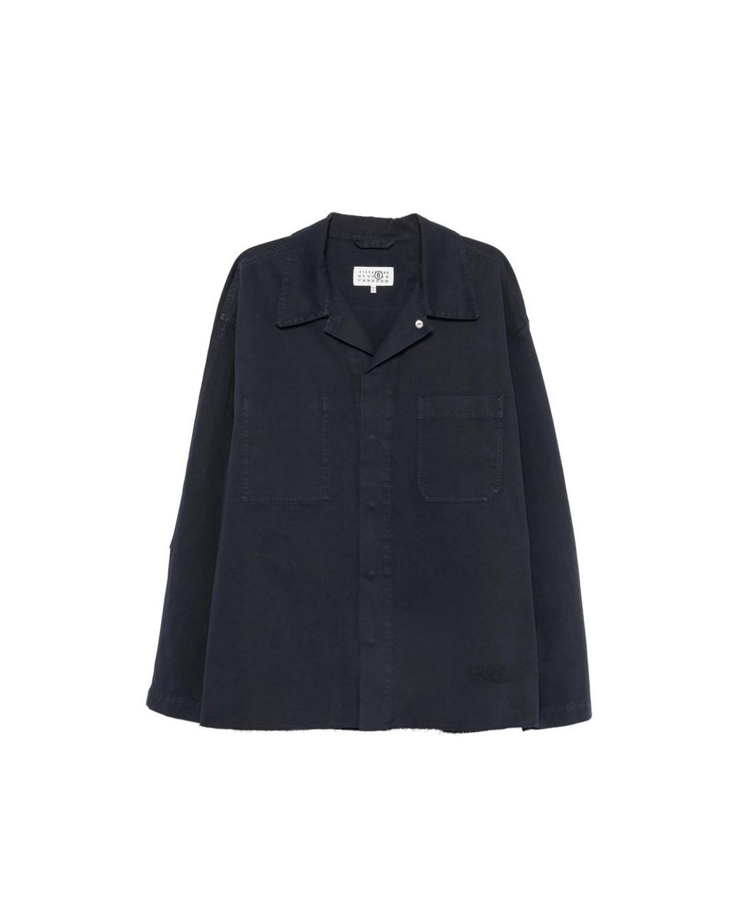 MM6 by Maison Margiela Blue Concealed-Fastening Patch-Pocket Shirt Jacket for men