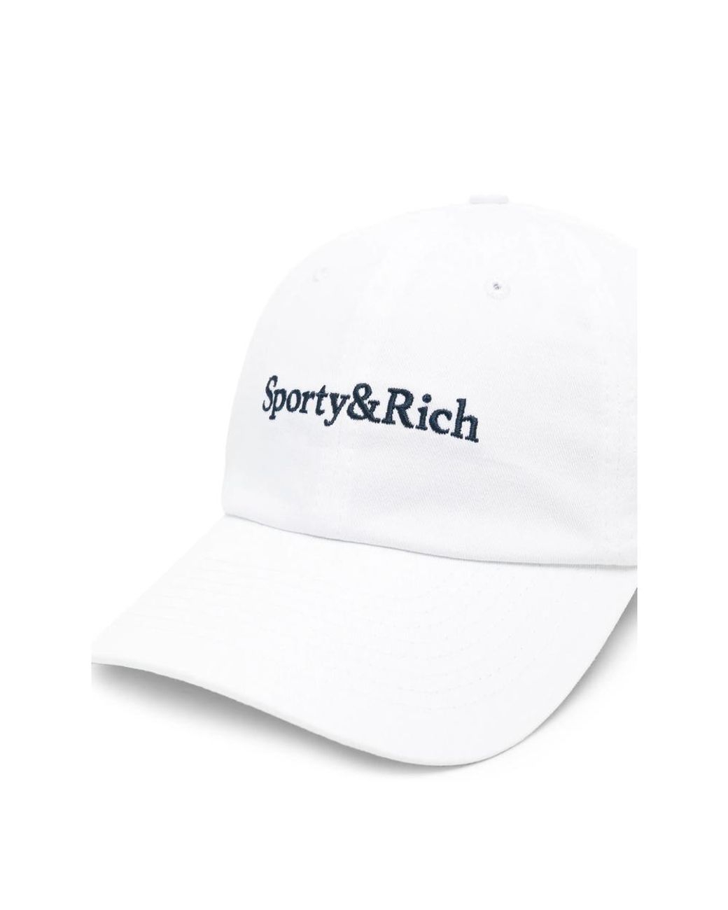 Sporty & Rich White Embroidered-Logo Baseball Cap