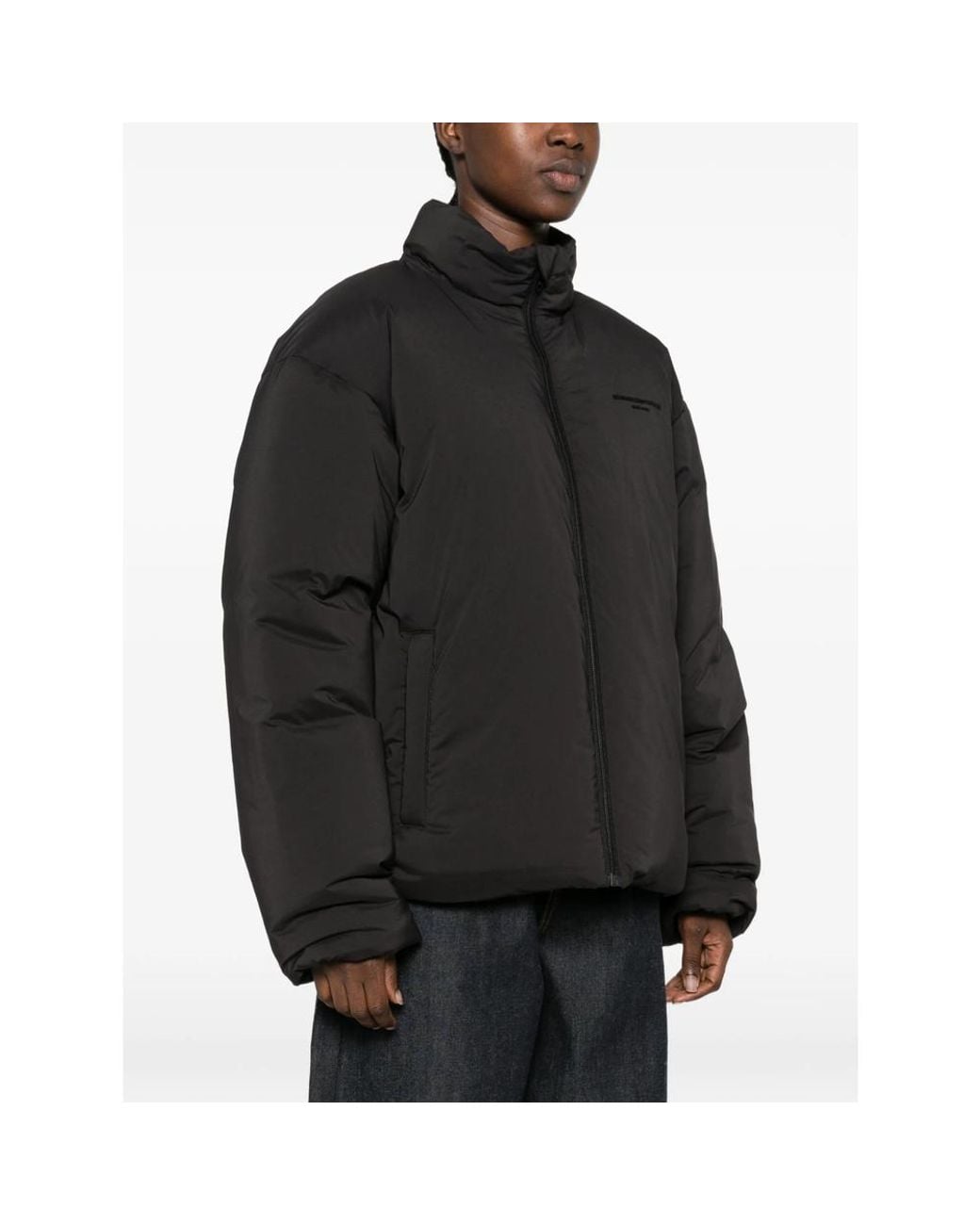 Alexander Wang Black Logo-Embroidered Puffer Jacket