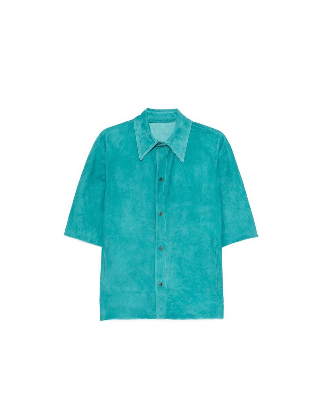 Salvatore Santoro Blue Button-Up Short-Sleeve Overshirt for men