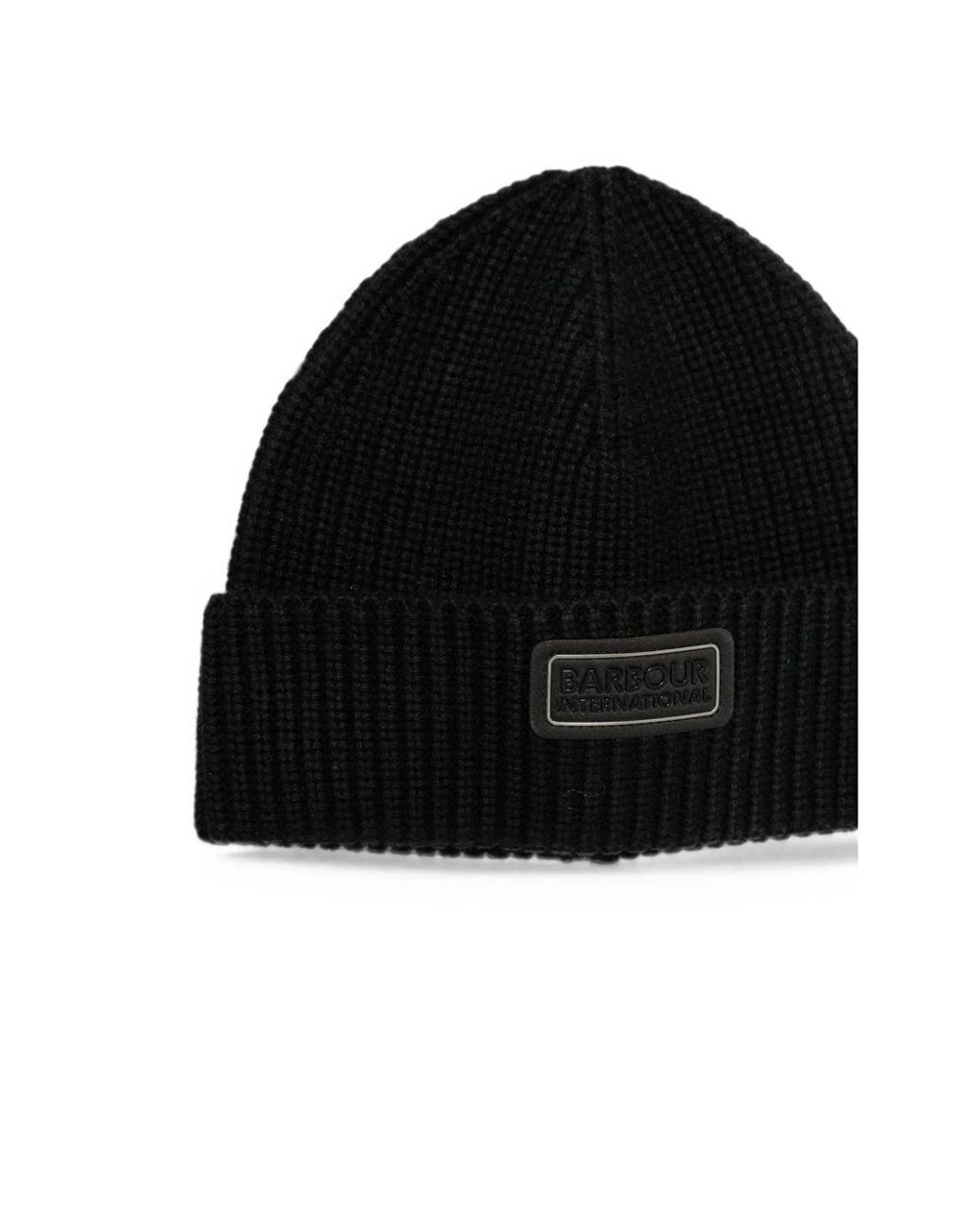 Barbour Black Sweeper Tartan-Pattern Scarf And Beanie Hat Set for men