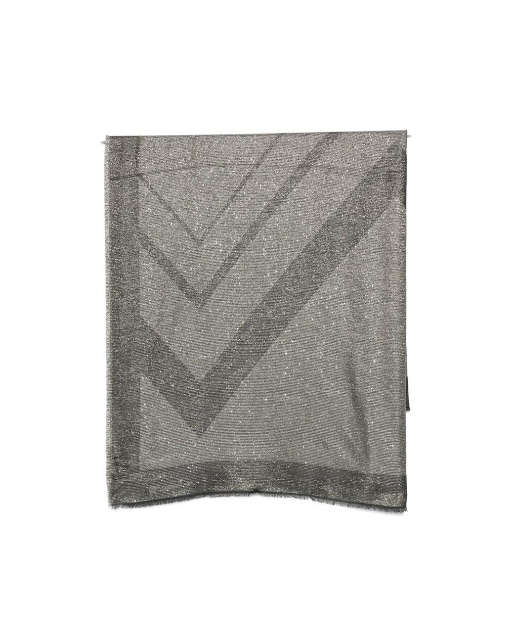 Missoni Gray Sequin-Embellished Zigzag Scarf