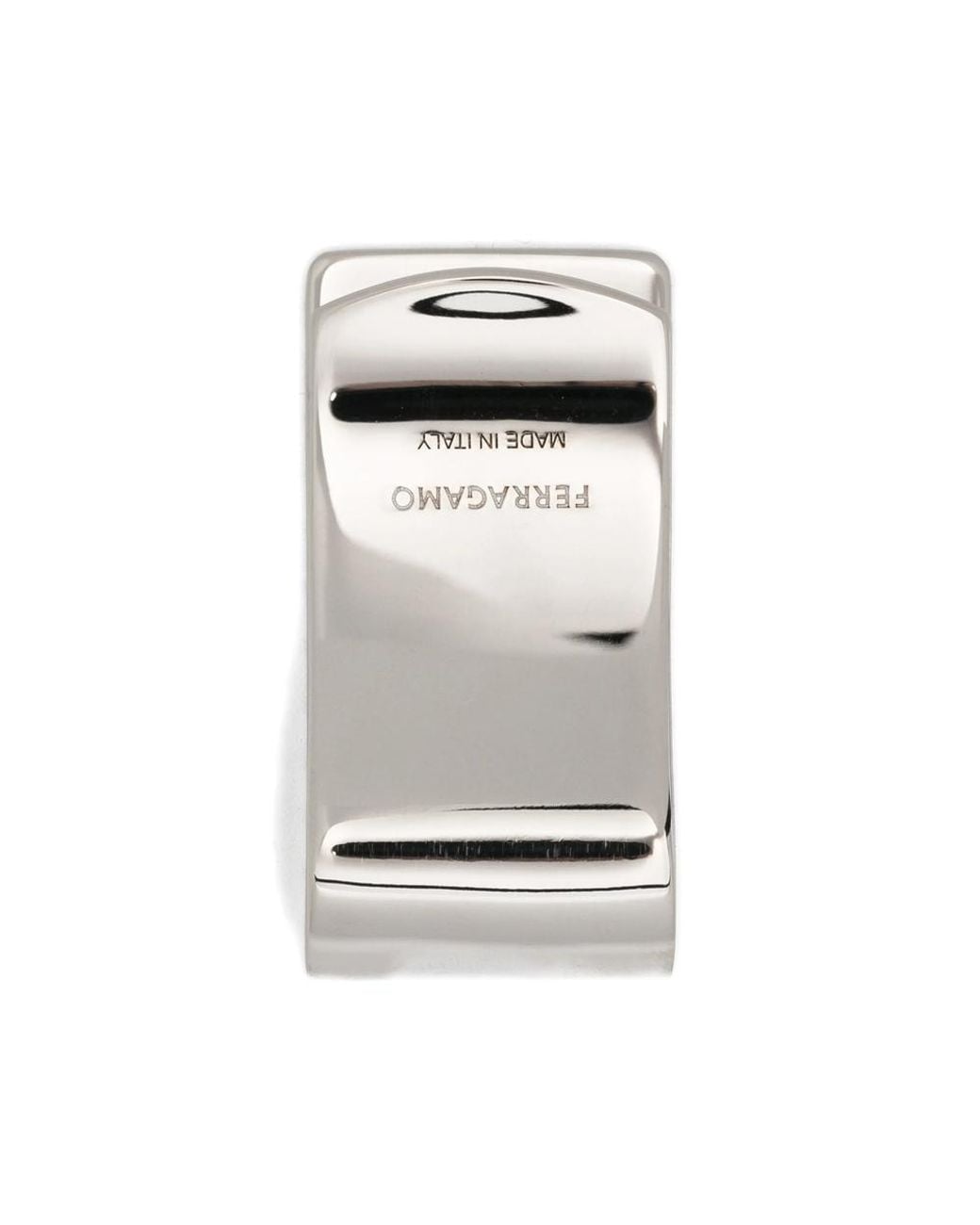 Ferragamo White Gancini Money Clip for men