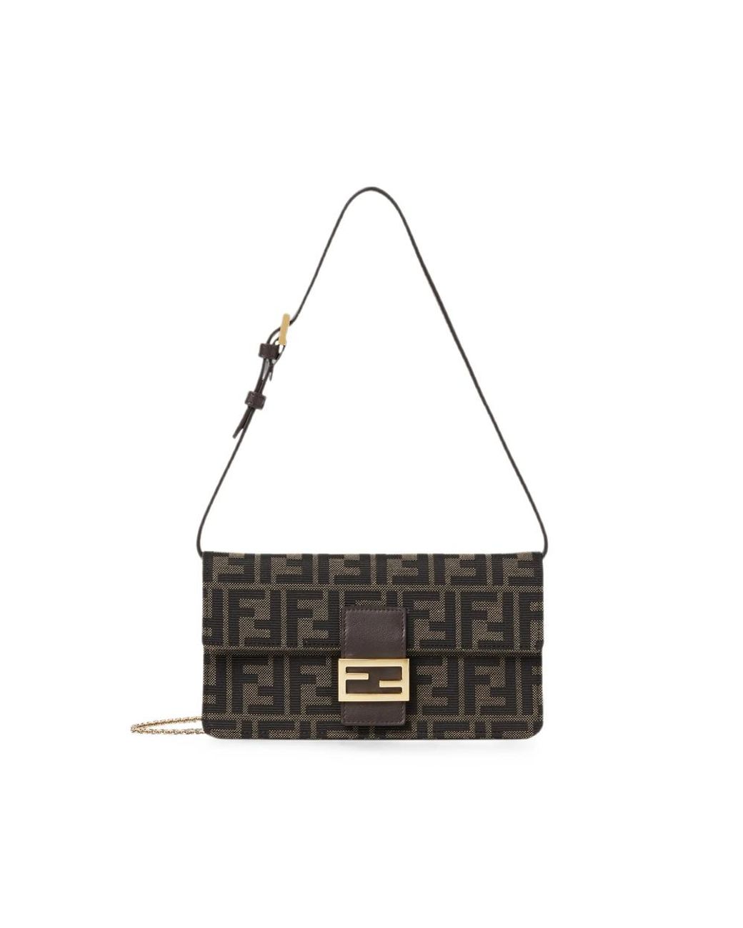 Fendi Black Tube Ff-Jacquard Wallet