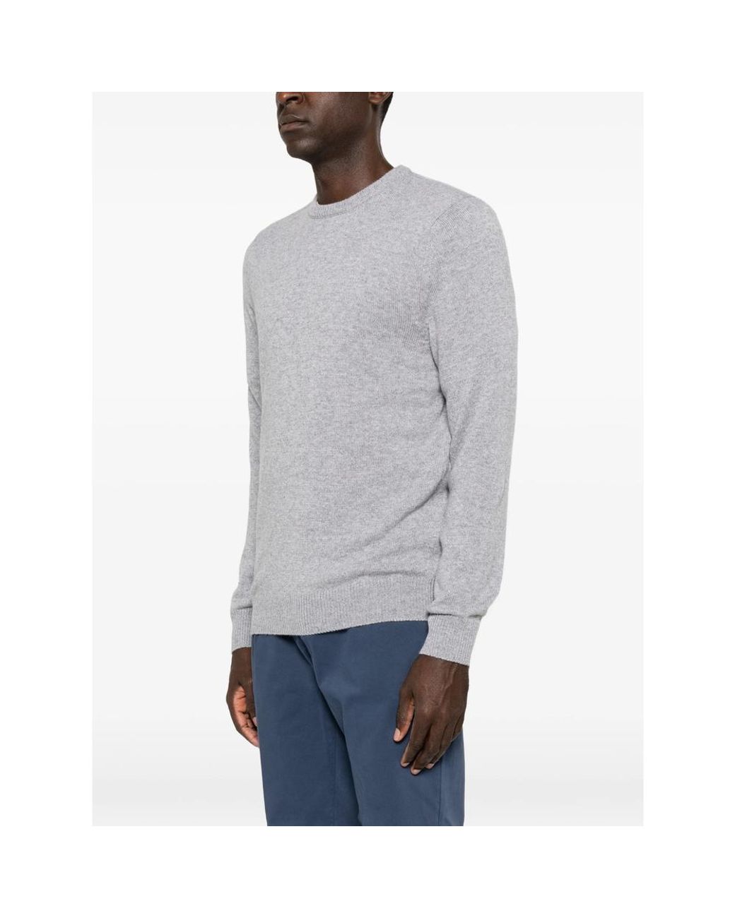 Malo Gray Crew-Neck Long-Sleeve Sweater for men
